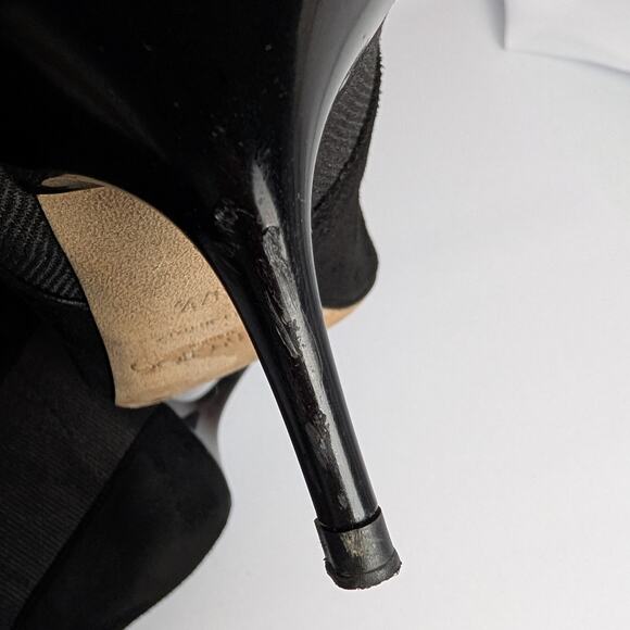 Jimmy Choo Faith 85 Black Suede Stretch Knee-High Boots - Picture 7 of 9